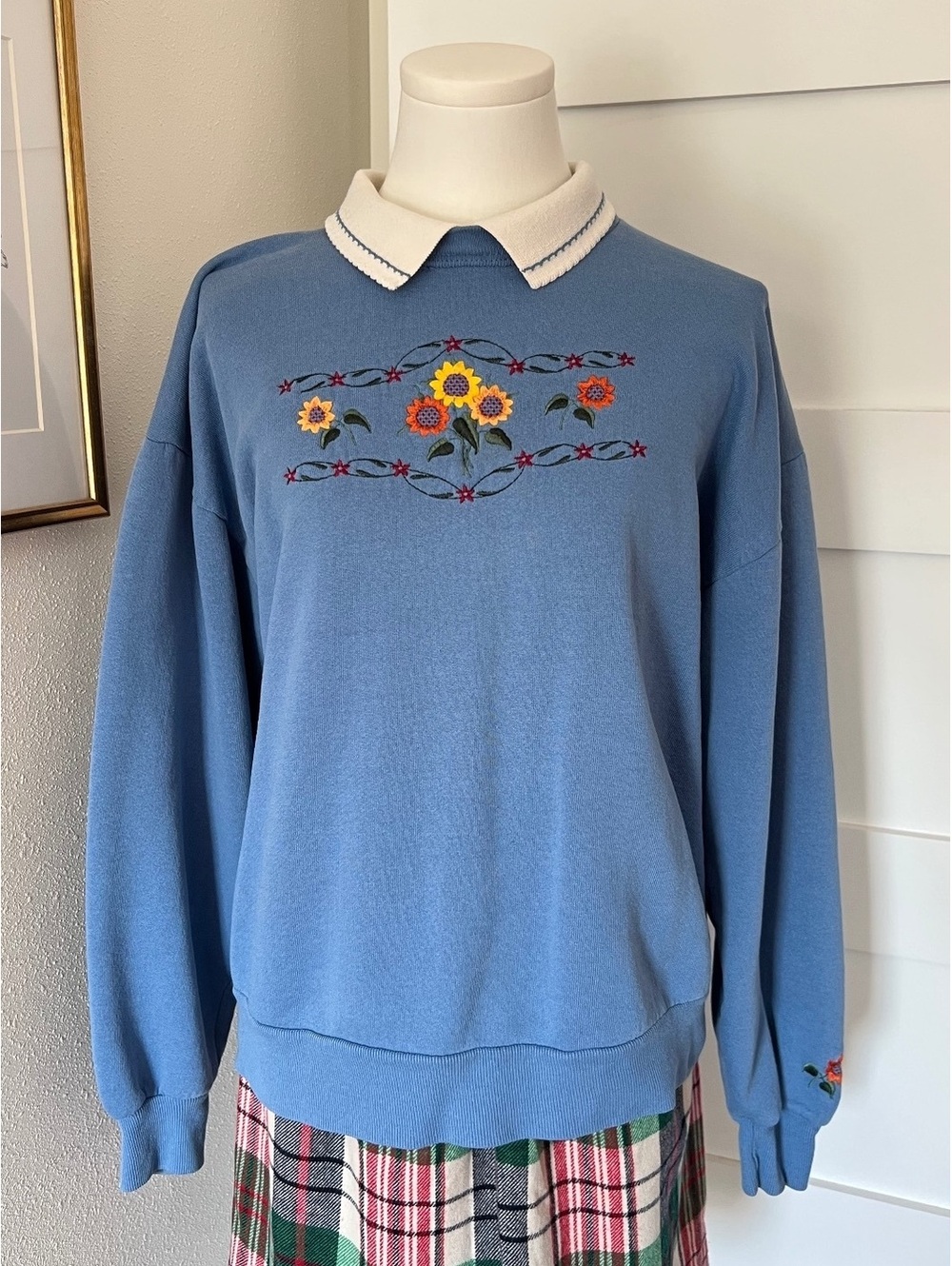 Vintage 90s Top Stitch by Morning Sun Collared Sweatshirt